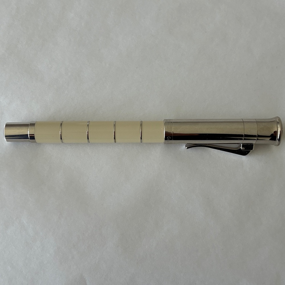 Graf Von Faber-Castell Luxury Ballpoint Pen With Ivory Resin and Chrome - Picture 3 of 10